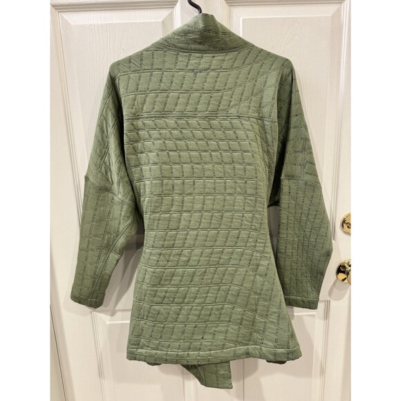 NWT Nike Yoga Therma-FIT Luxe Sz M Reversible Kimono Wrap Jacket Green Oversized - Picture 2 of 11